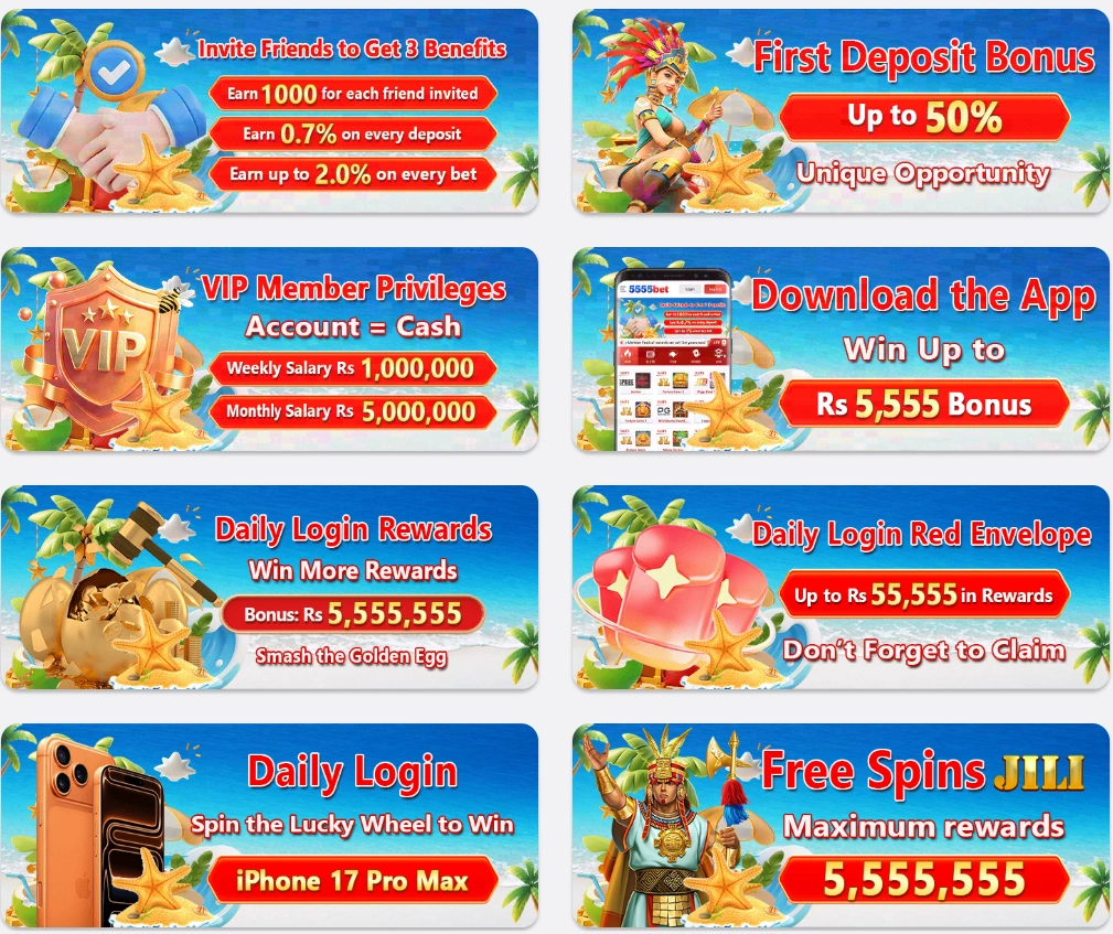 5555Bet Game rewards image