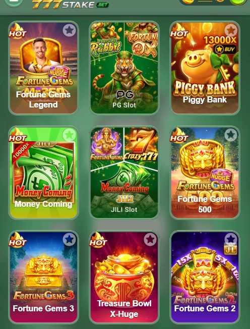 List of game of 777Stake Game