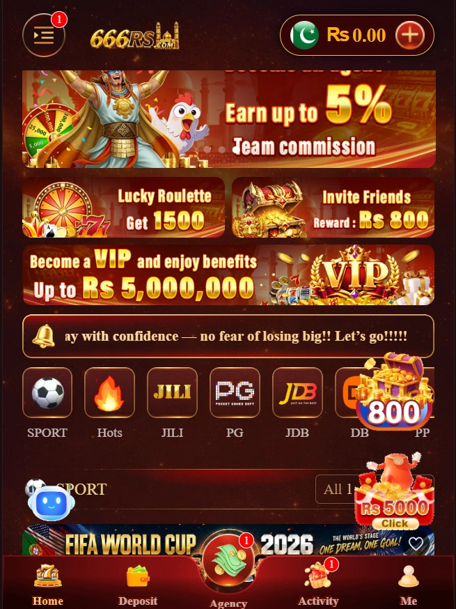 666RS Game interface screesnhot