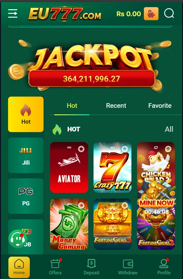 EU777 Game interface image