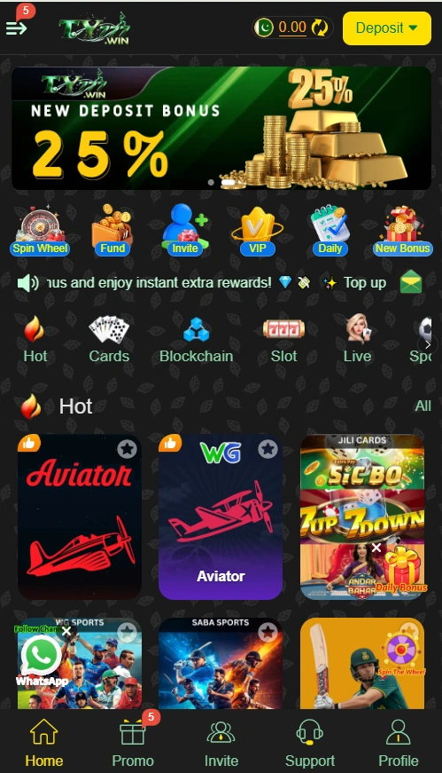 TY777 Game interface screenshot