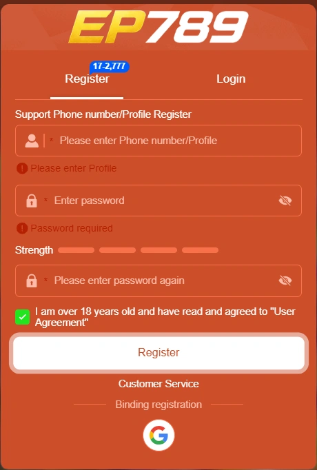 EP789 Game register