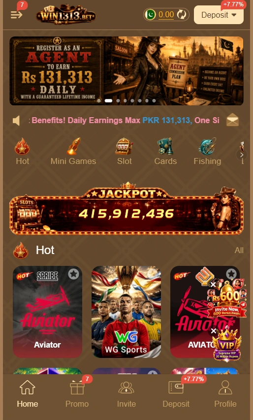 WIN1313 Game interface