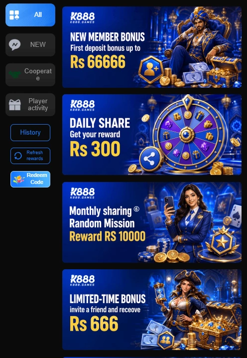 K888 Game rewards